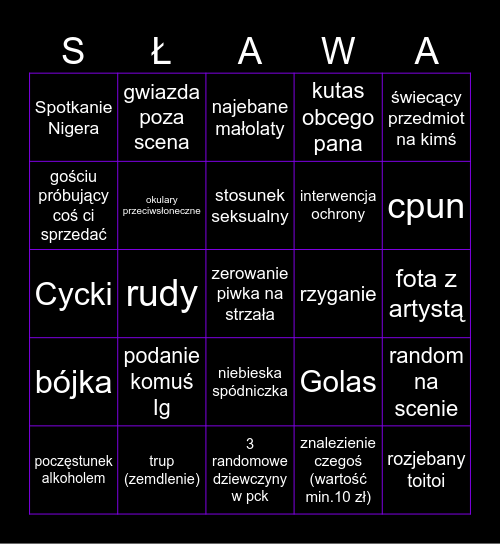 Sława Bingo - Zestaw 7 Bingo Card