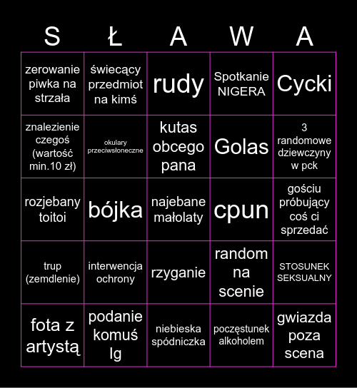 Sława Bingo - Zestaw 8 Bingo Card