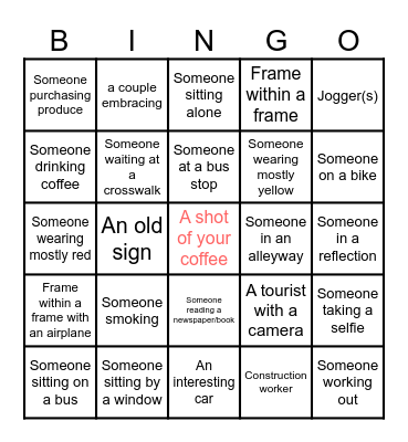 Street Photo Bingo Card