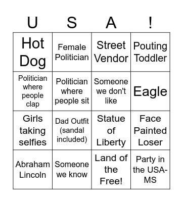 Kingwood Parade Bingo Card