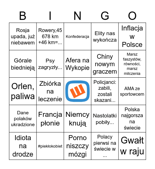 Wykop bingo Card