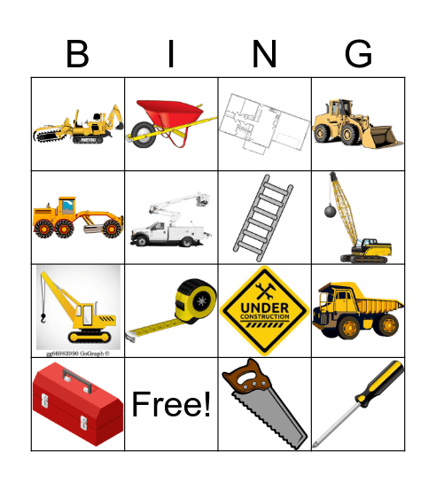 Construction Bingo Card