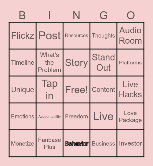 The Iesha Anderson show Bingo Card