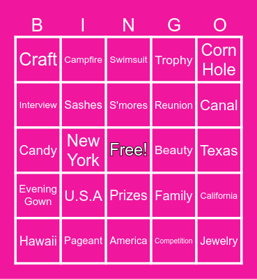 BEAUTY OF CAMPING BINGO Card