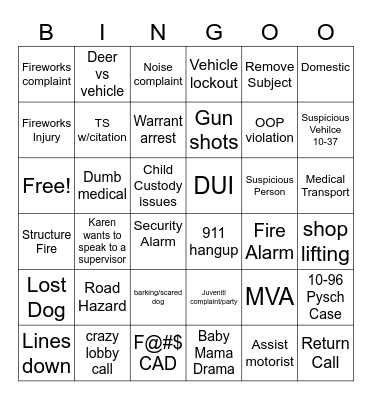 4th of July Dispatch Bingo Card