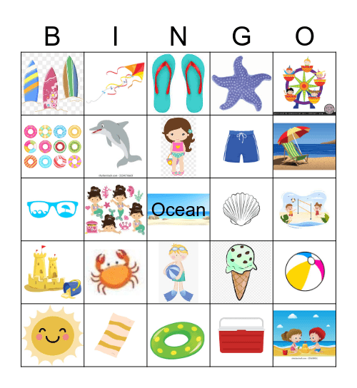 At The Beach Bingo Card