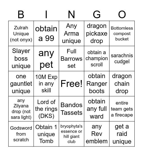 RS Heroes Bingo Event (LUCKY) Bingo Card