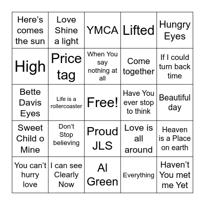 Josh Bingo Card