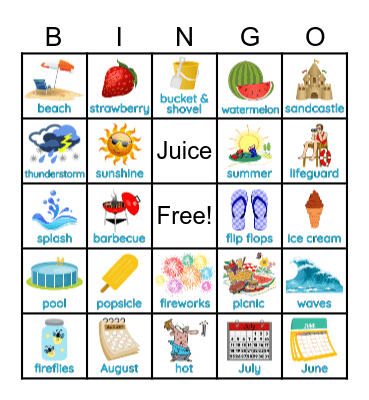 Summer Fun Bingo Card