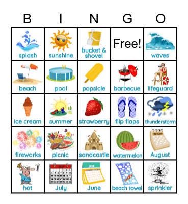 Summer Fun Bingo Card