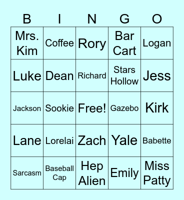 Gilmore Girls Bingo Card