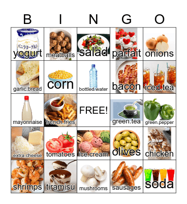Shall I take your order? Bingo Card