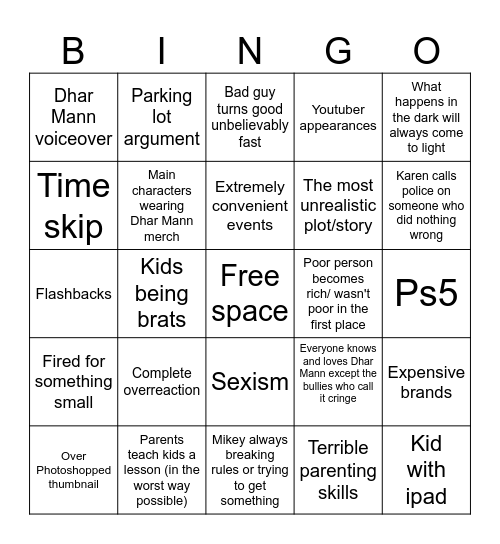 Ultimate Dhar Man Bingo Card