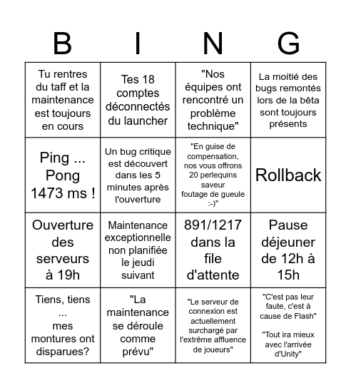 MàJ Dofus Bingo Card