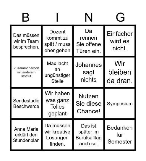 Seelenkonferenz Bingo Card