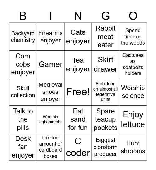 Hazels Bingo Card