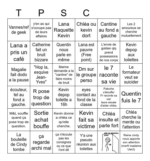 Bingo TPSC Bingo Card