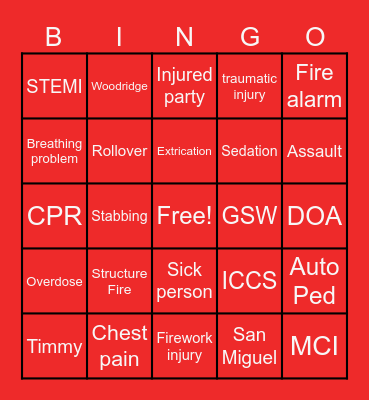 4th of July Bingo Card