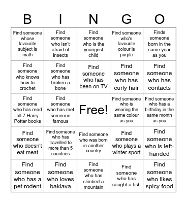 OrKidstra Bingo Card