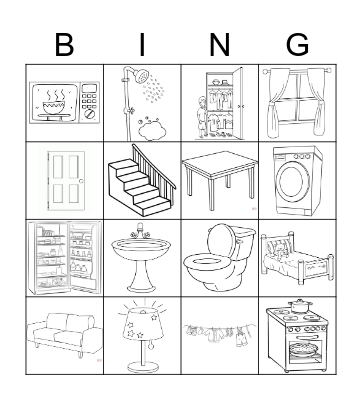 Around the house Bingo Card