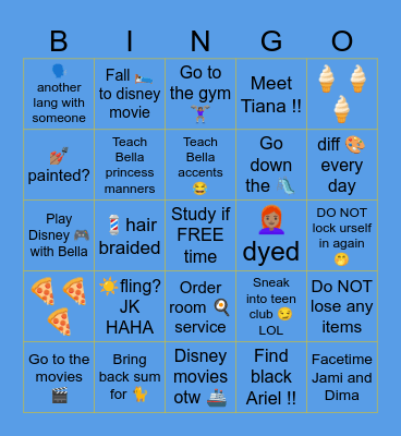 DISNEYYY LESSSSGOOOO Bingo Card