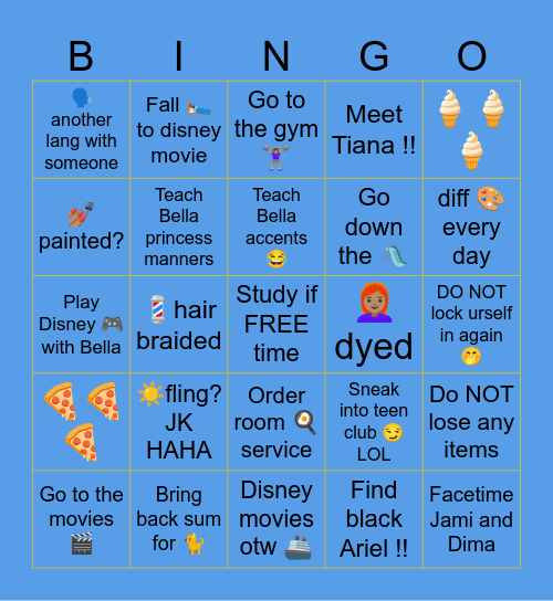 DISNEYYY LESSSSGOOOO Bingo Card
