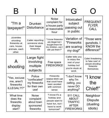 4th of July Police Bingo! Bingo Card