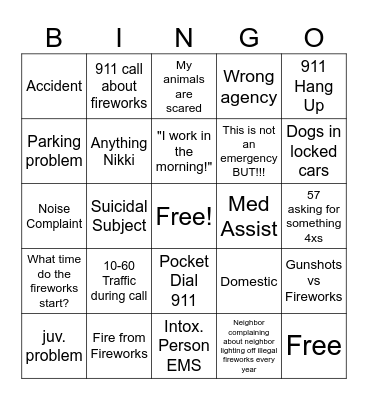 4th of July  Bingo Card