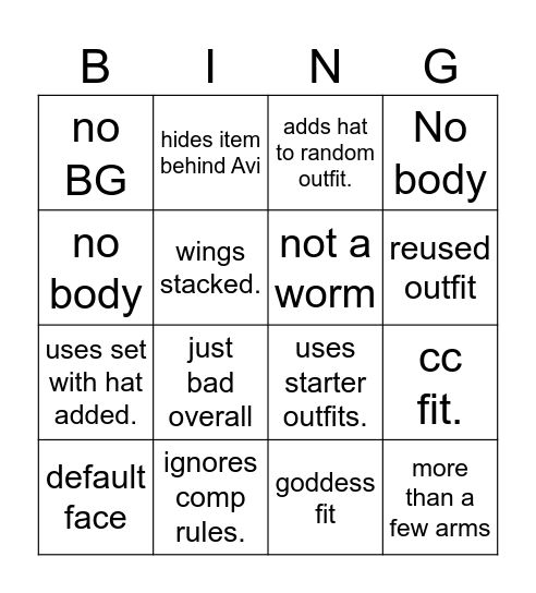 es bing Bingo Card