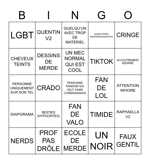 Bingo de BRASSART Bingo Card