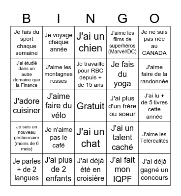 ÉQUIPE LEADERS DE NOMO Bingo Card