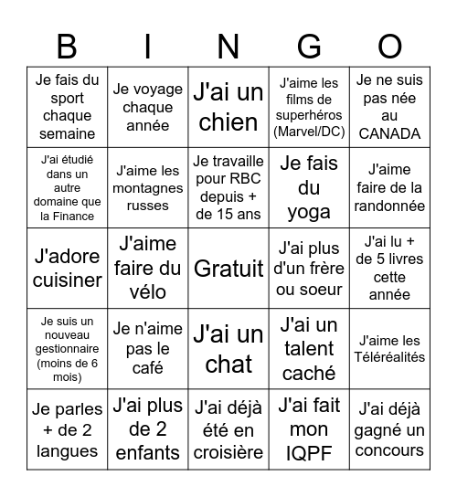 ÉQUIPE LEADERS DE NOMO Bingo Card