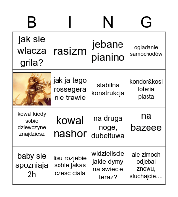 bingo imprezowe Bingo Card