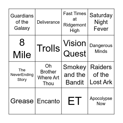 Name the Movie Bingo Card