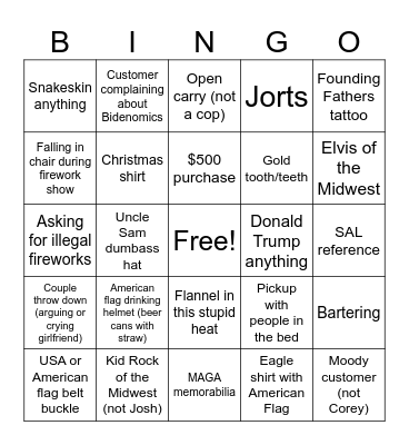 It’s an In-Tents 4th of July PM Bingo Card