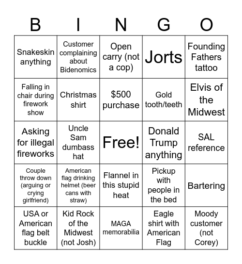 It’s an In-Tents 4th of July PM Bingo Card