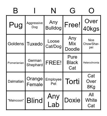 ER Vet Med Bingo - Reception Bingo Card