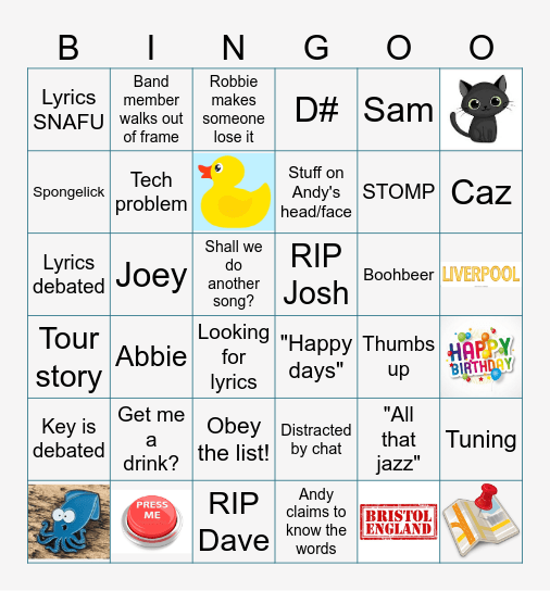 TLJ Stream Bingo Card
