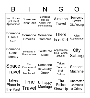 Twilight Zone Bingo Card