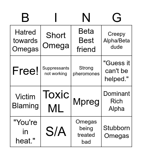 BL (ABO Edition) Bingo Card
