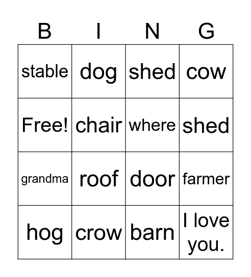 Bingo 1 Bingo Card