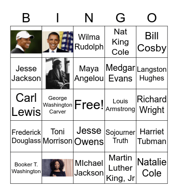 African-American  Bingo Card