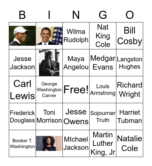 African-American  Bingo Card