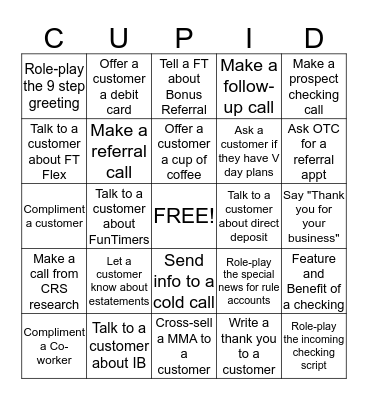 Valentine's Day Bingo Card