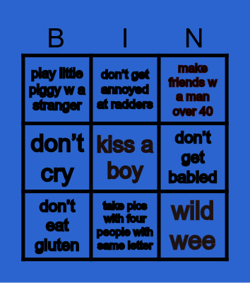 Sark fest  Libby Bingo Card