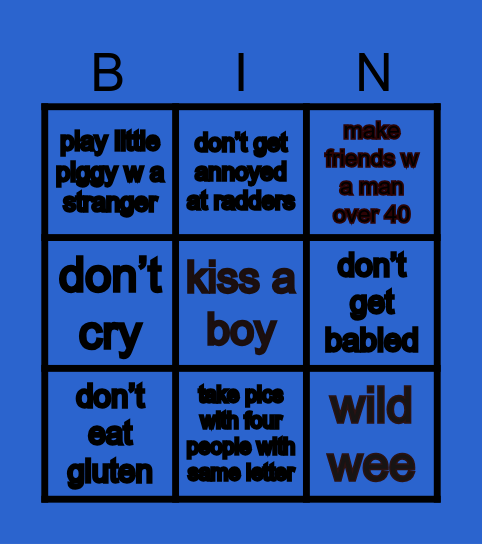 Sark fest  Libby Bingo Card