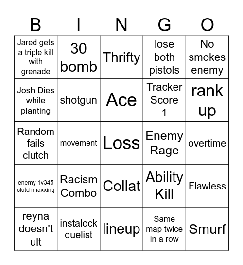 Vleiernt Bingo Card