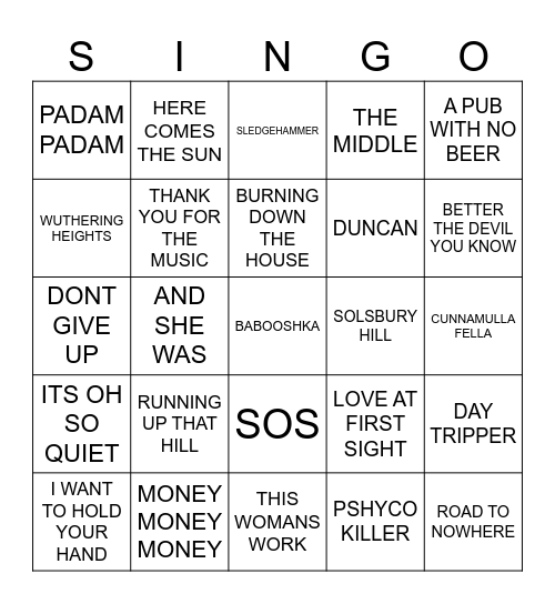 830 RANDOM REQUESTS Bingo Card