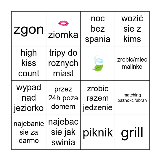 wakajaka😼🏝️ Bingo Card