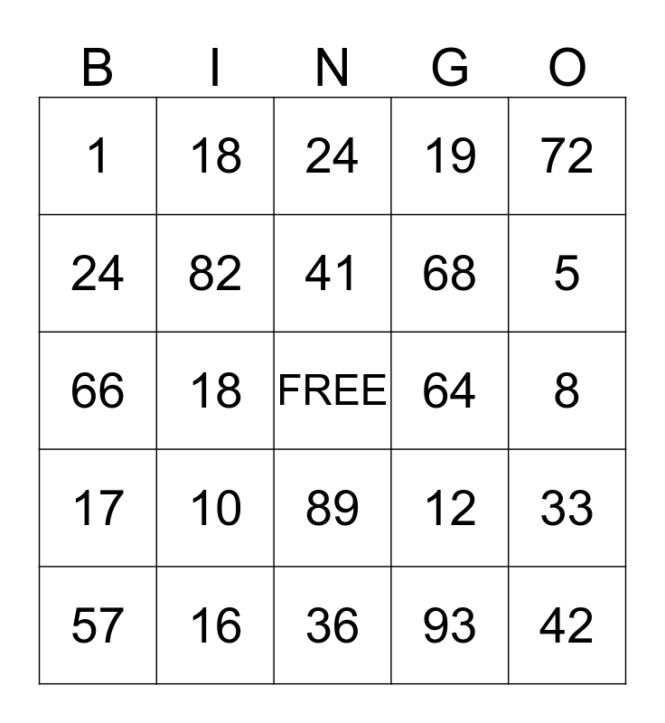 King of the BINGO Game Bingo Card